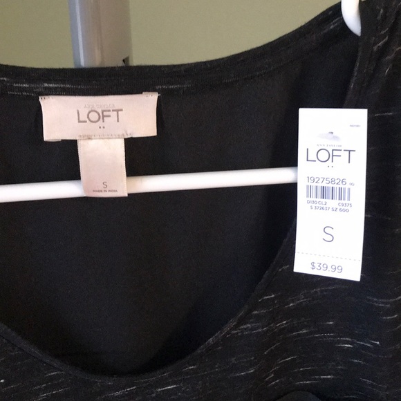 Loft, small black with white wisps shirt. - Picture 3 of 3